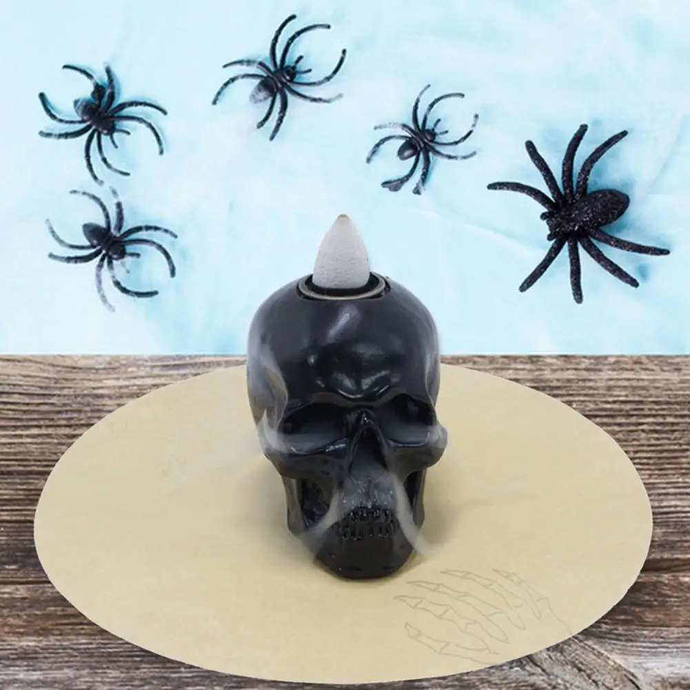 Festive Halloween Decor Spooky Skull Incense Holder Waterfall Burner for Home Party Decor Decorative Aromatherapy Diffuser