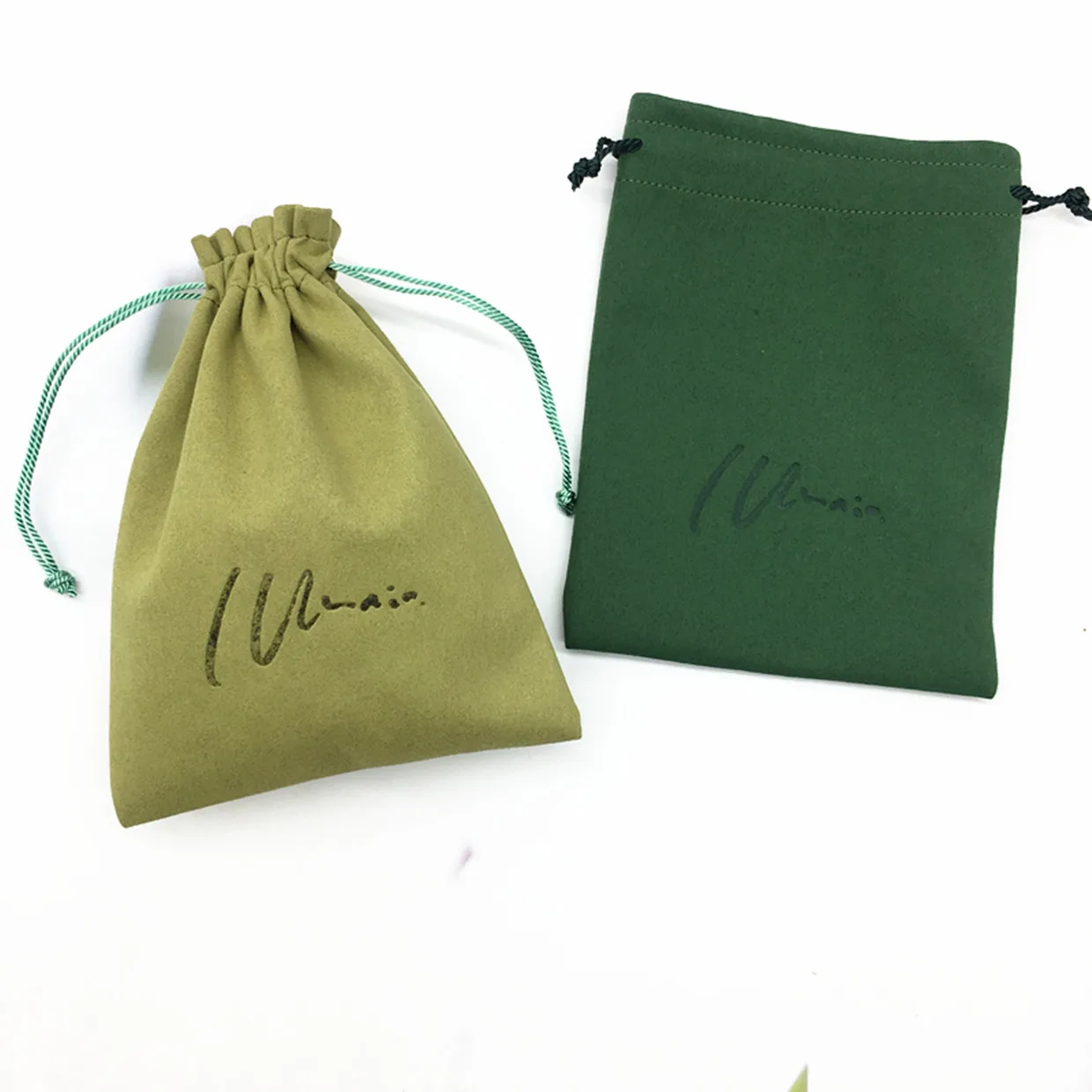 

green microfiber personalized color logo drawstring bags custom bags jewelry bags necklace bags packaging bags