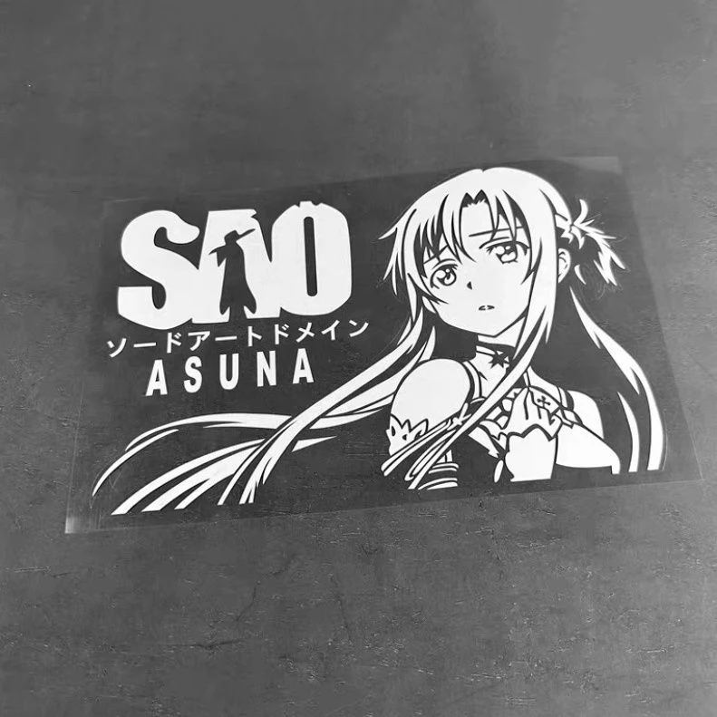 Stiker alat tulis desain eksklusif 22cm X 14.5cm stiker reflektif gradien warna-warni mainan anak perempuan seksi Laser Yuuki Asuna untuk anak-anak