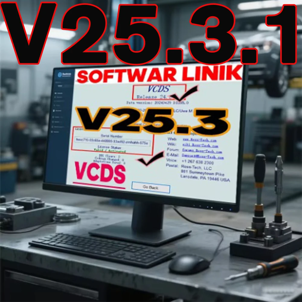 

UPDATE SOFTWARE VCD 2025 VAG COM OBD2 Scanner VAG HEX V2 USB Interface FOR VW AUDI Skoda 25.3.2 Unlimited VINs Multilingual TOOL
