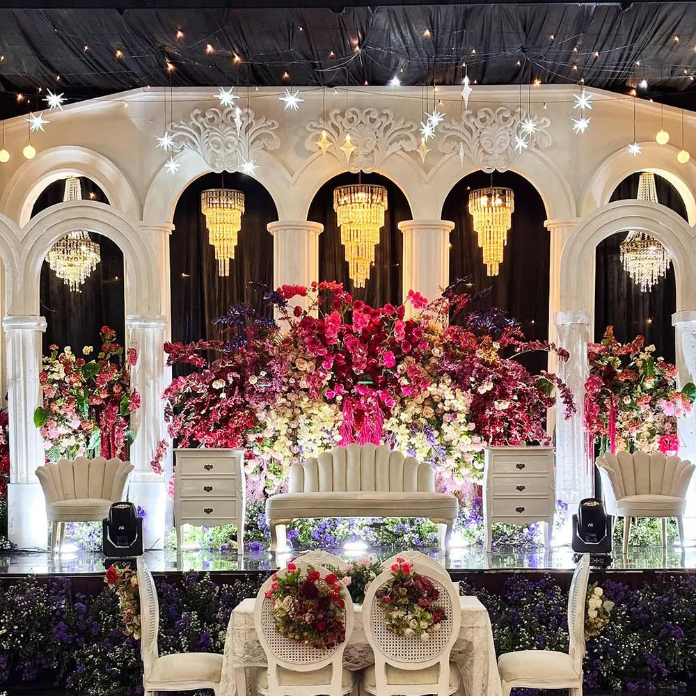 Christian Wedding Reception Decor Backdrop Panels Western Wedding Stage White Backdrop Frames Roman Design Pvc Backdrop Screens