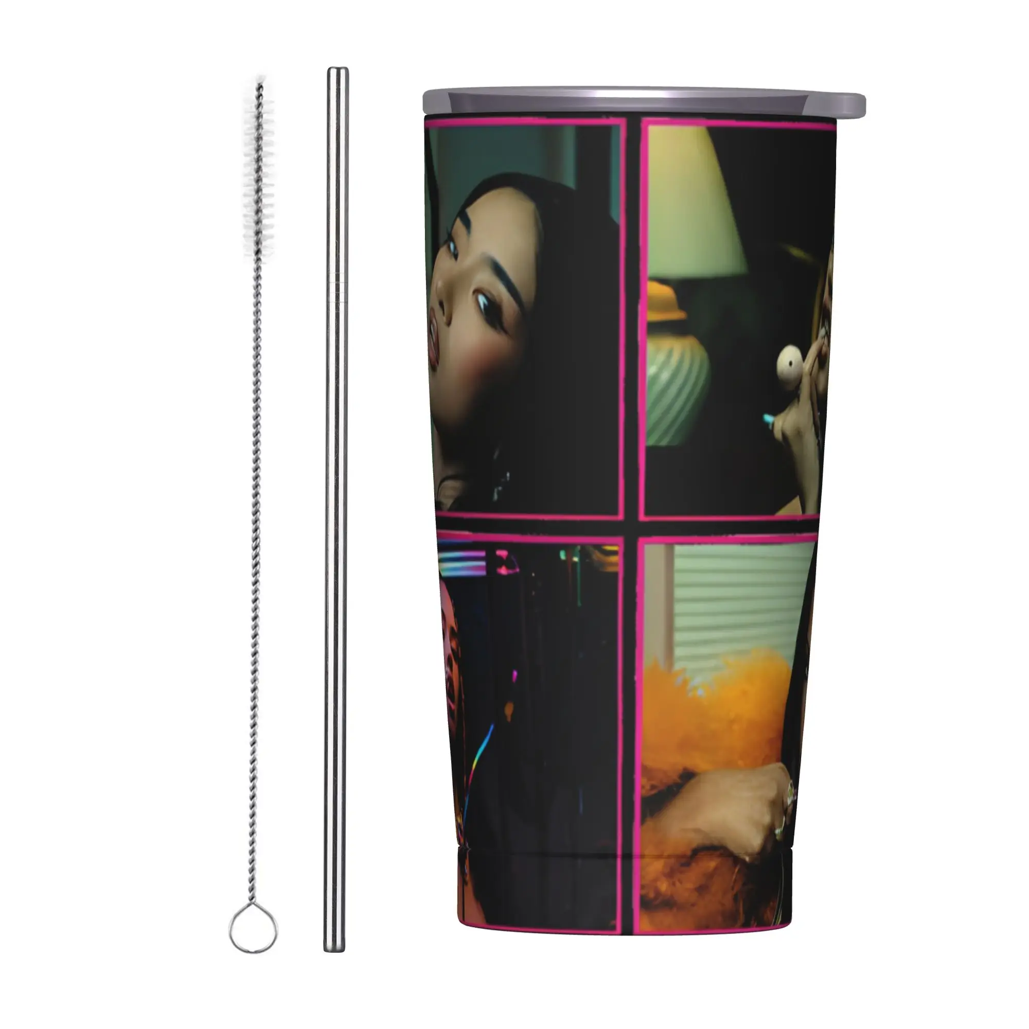 Vaso Térmico Portátil de Acero Inoxidable Katseyes Pinky Up 2026 para Bebidas Frías, Tazas Personalizadas DIY