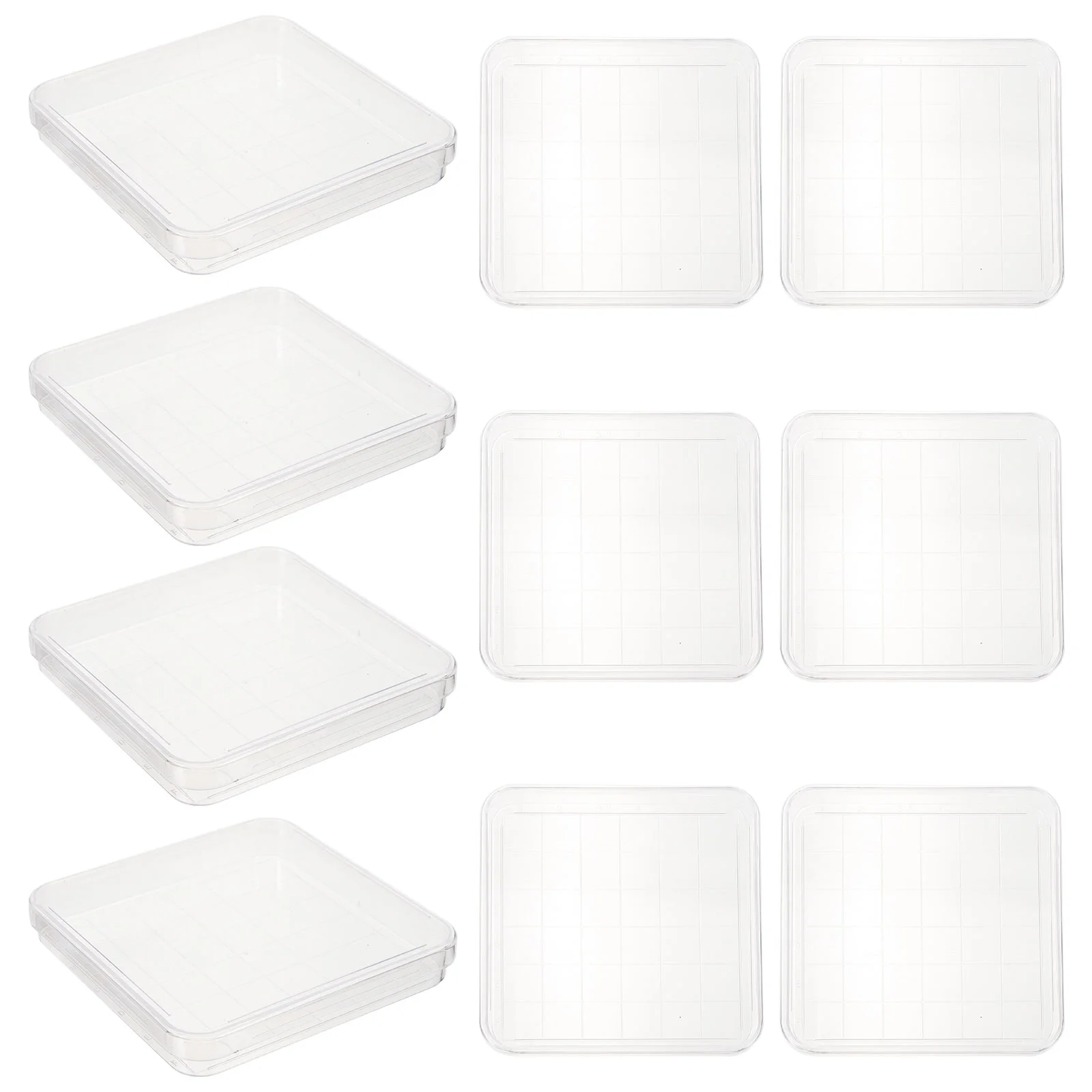 10 Pcs Square Petri Dish Clear Dishes with Lids for Laboratory Culture Plate Plastic Transparent