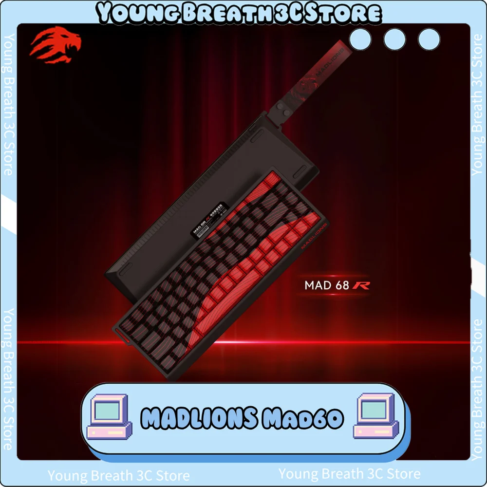 MADLIONS Mad60 Mad68 Gaming Magnetic Switch Keyboard 8K 61/68 Return RT Adjustable Keystroke Wired Hot Swap Custom Game keyboard