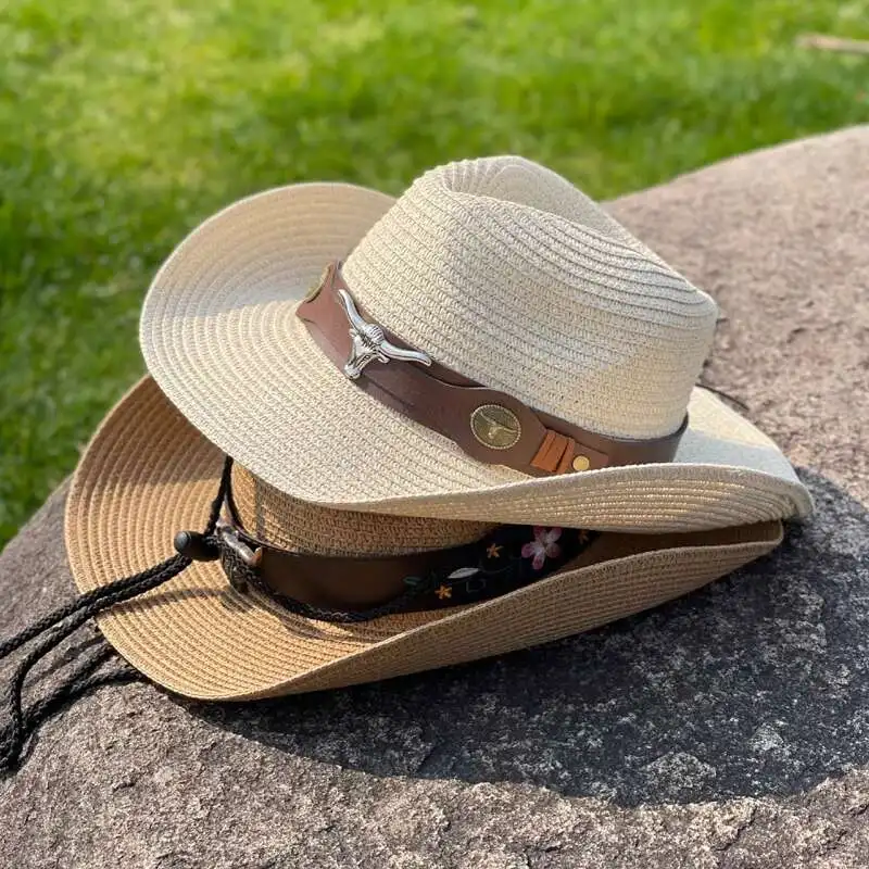 

Big Brimmed Jazz Straw Hat For Women, Summer Outdoor Travel, Leisure, Sun Protection, Sunshade, Beach Western Cowboy Hat, Male