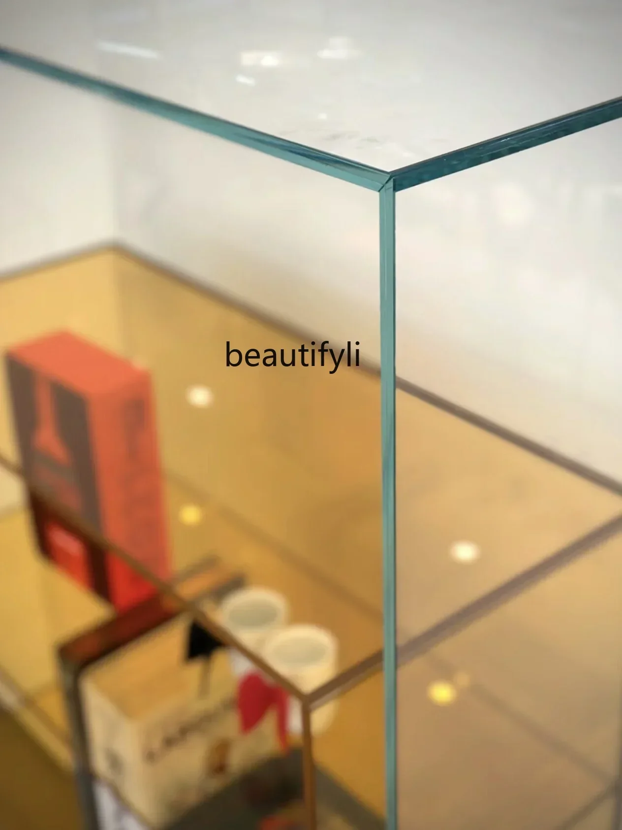 

LHX26 ss 26 Simple Modern Glass Storage Side Cabinet Designer Floor Shelf Bookshelf Living Room Showcase