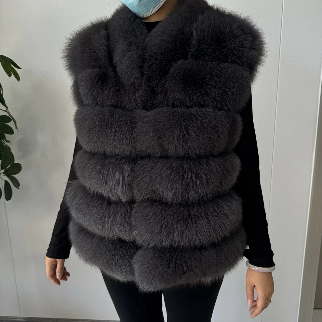 2026 NEW style Fox Fur Coat Real Winter New Outwears Women's Fashion Luxury Jacket High Quality Clothing Natural And Stand Colla