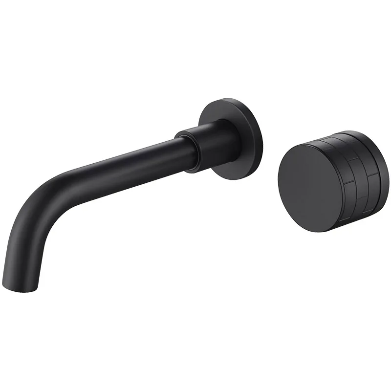 

Brushed gold wall basin faucet Hot and cold embedded bathroom wash basin All copper faucet AM2305
