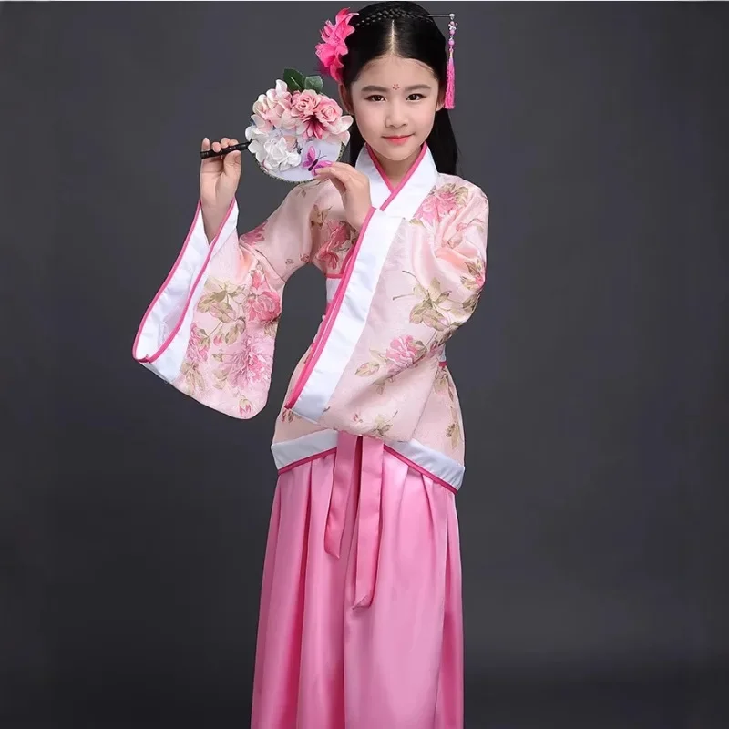 

Kids Chinese Hanfu Dress Tang Dynasty Costume Qin Warring States Princess Han Clothing Ancient Empress Girl Performance Outfit
