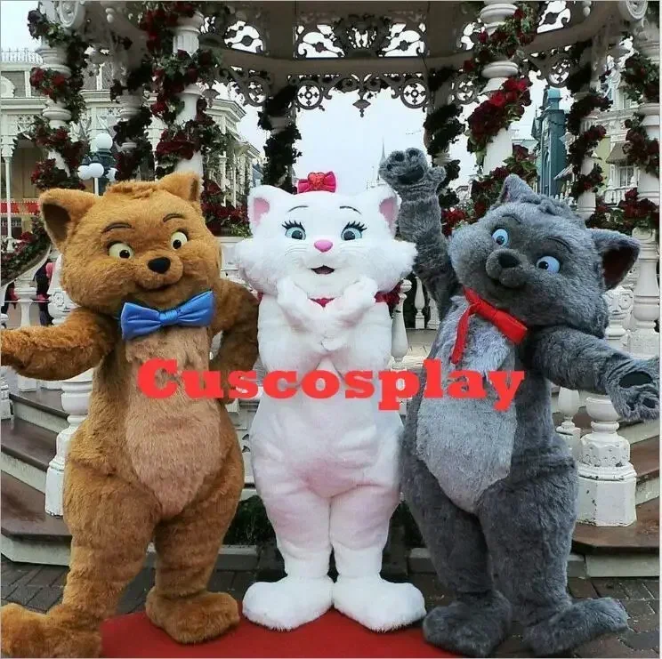 

Brown Gray White Cat Cartoon Mascot Costumes High Quality EVA Material Helmet Simulation Fur Plush Halloween Party Event