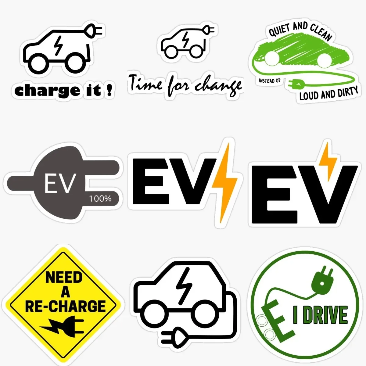 

Zero Emissions Electric Vehicle Battery Logo Creative PVC Stickers Accessories for Car Suv Van Camper Motorcycle Off-road Decal