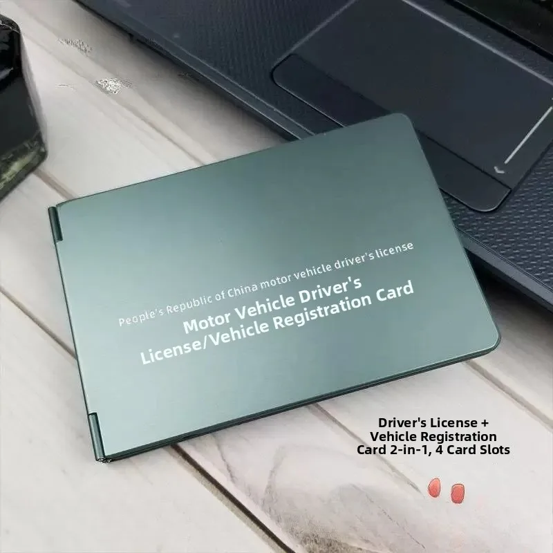 Aluminum Alloy Metal Ultra-Thin Driver License Cover Men's Creative Two-In-One Driving License Protective Cover Card Holder