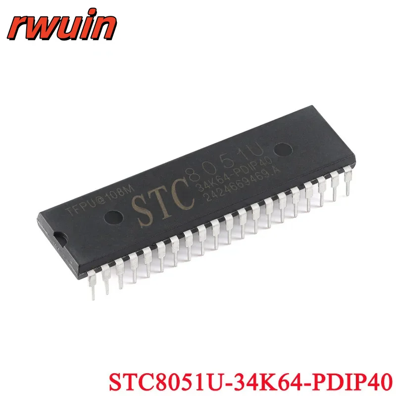 5Pcs/1pc STC8051U-34K64-PDIP40 STC8051U STC 8051U 8051U34K64 32-bit 8051 Core 1T Microprocessor MCU Chip IC Original New