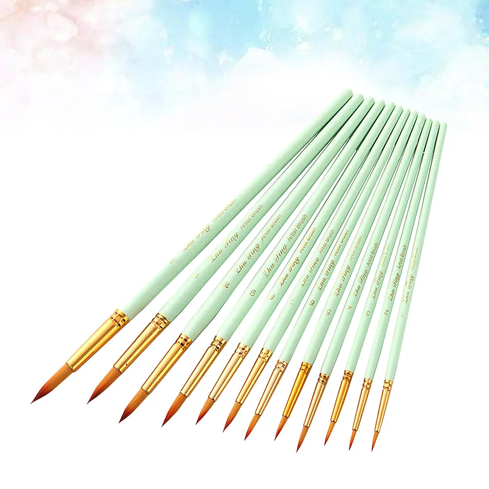 

Набор из 12 миниатюрных кистей для детализированной росписи: универсальные кисти с прочными деревянными ручками и синтетическим ворсом для рисования растений, дикой природы и камней