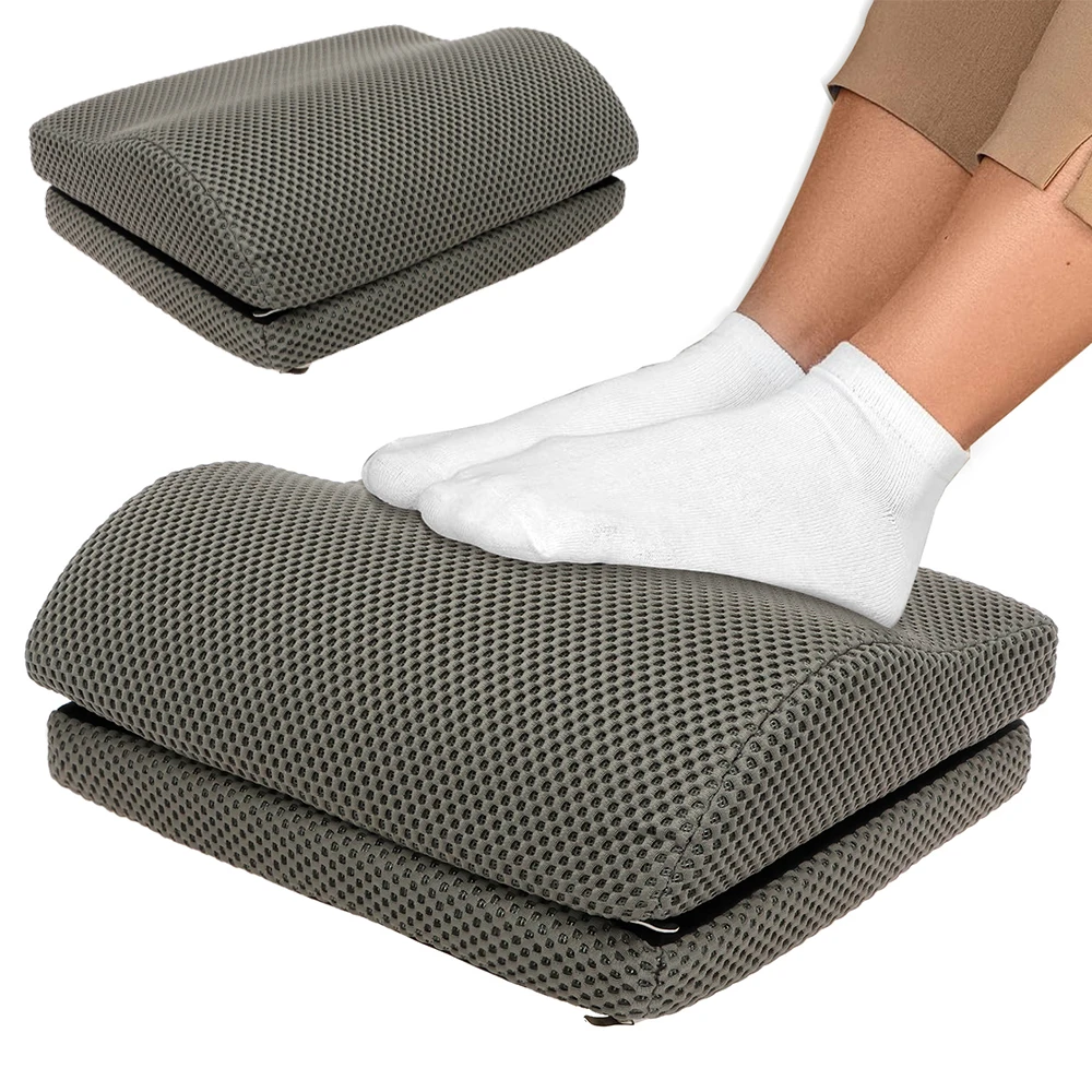 

Ergonomic Feet Pillow Under Desk At Work Height Adjustable Premium Foam Core Footstool Home Office Work Foot Rest Cushion