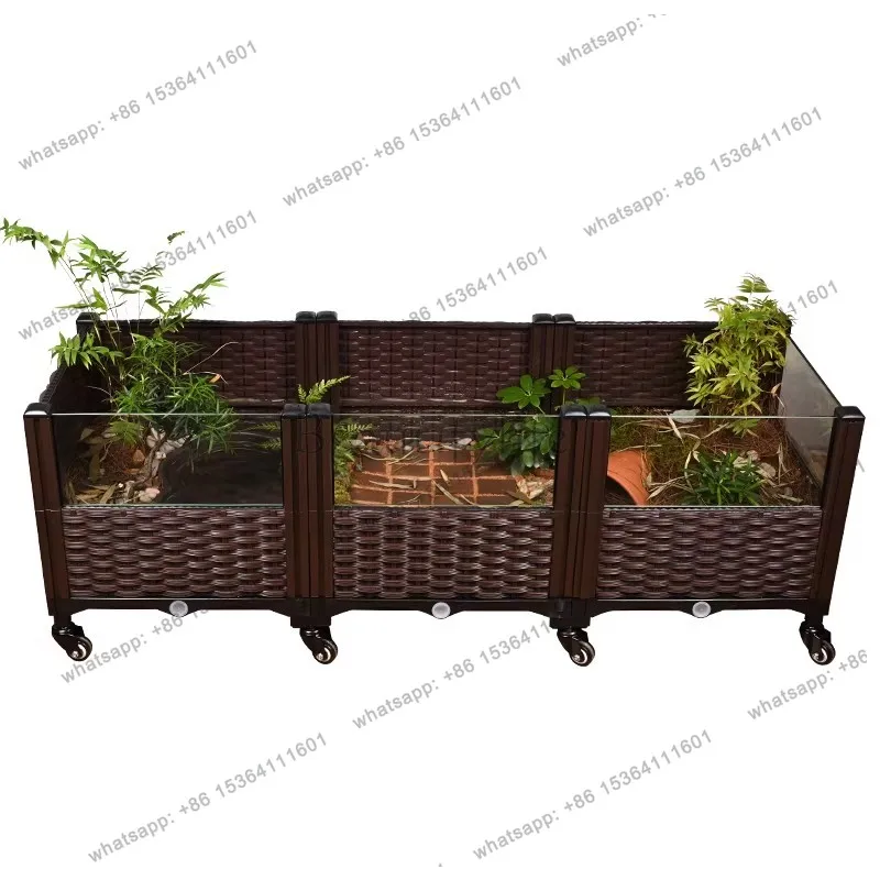 X4 Semi-Water Turtle Ecological Landscape Green Plant Cylinder with Basin Wheels Movable Oversized Cylinder