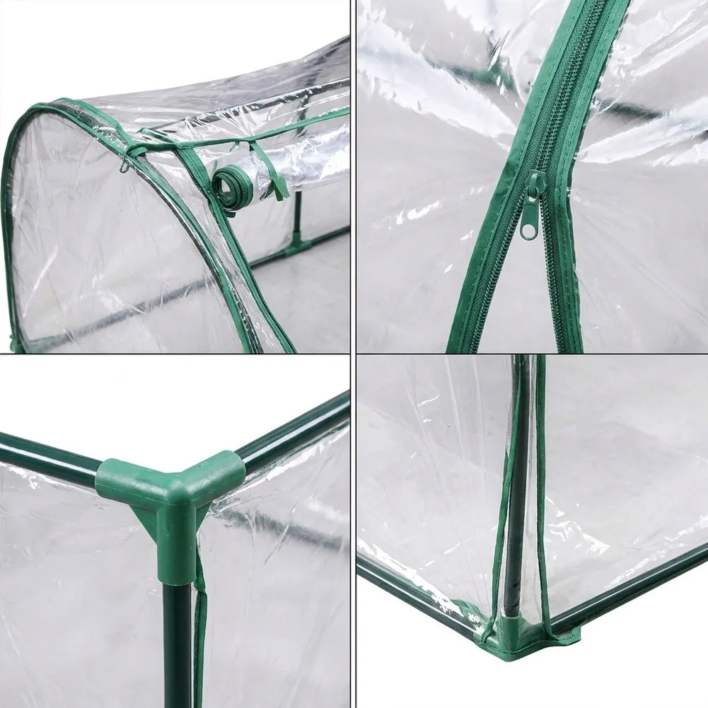 Transparent PVC Greenhouse Cover Wind-Proof Garden Tunnel With Zipper For Plants Flowers Vegetables Outdoor Protection