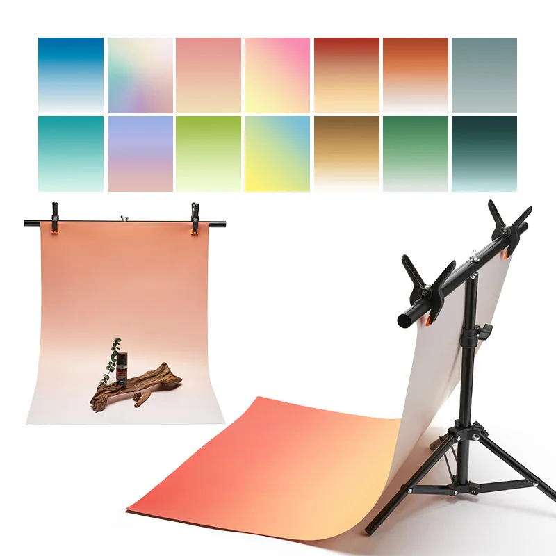 

Gradient Color Photography Backdrops 57x87cm 2-Sided Waterproof Photo Backgrounds Studio Wallpaper Photographic Props