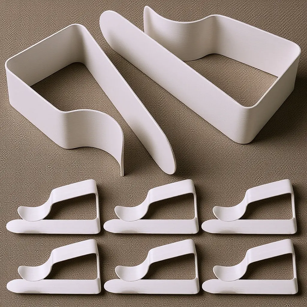 8Pcs Stainless Steel Trapezoid Tablecloth Holders One-Piece Clips for Outdoor Party Picnic Tables Table Skirt Retainers Secure