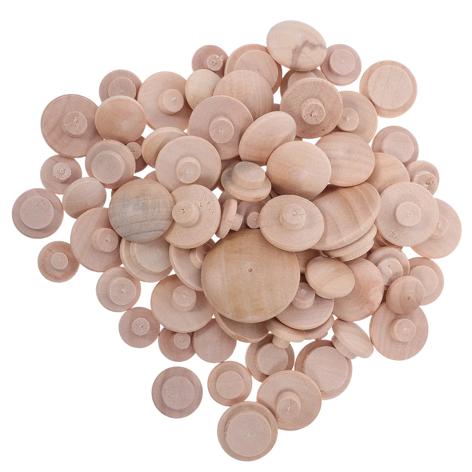 160Pcs Wooden Screw Hole Covers Wood Plugs for Furniture Unfinished Button Stoppers Natural Wood Caps for Cabinets Tables Chairs