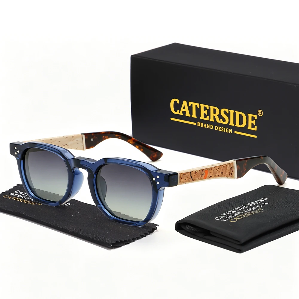 CATERSIDE Retro-Sonnenbrille für Herren, polarisiert, hochwertige Holzbügel, für Damen, Outdoor, Reisen und Business, Dekorationsbrille – Detail 11