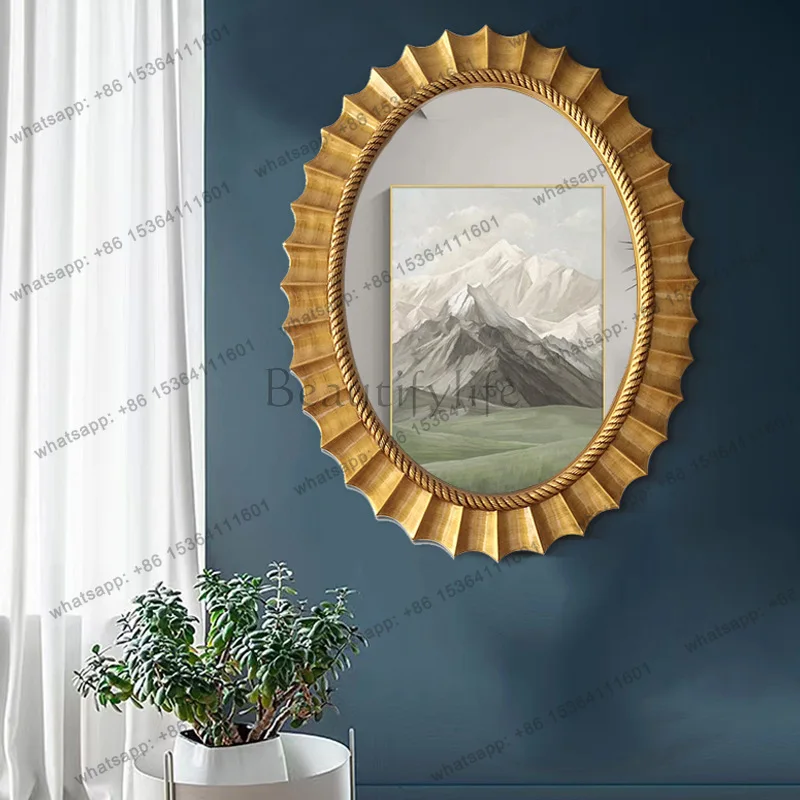 PG simple oval hotel entrance wall hanging decorative mirror frame bathroom versatile toilet mirror