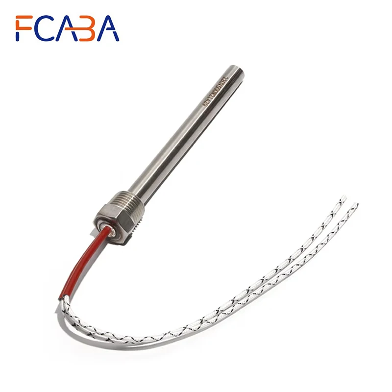 12*100mm tamanho m16/16mm aquecedor de cartucho de imersão aquecedor tubular 12v/24v 50w/100w/150w/200w/300w 201sus elemento de aquecimento com porca