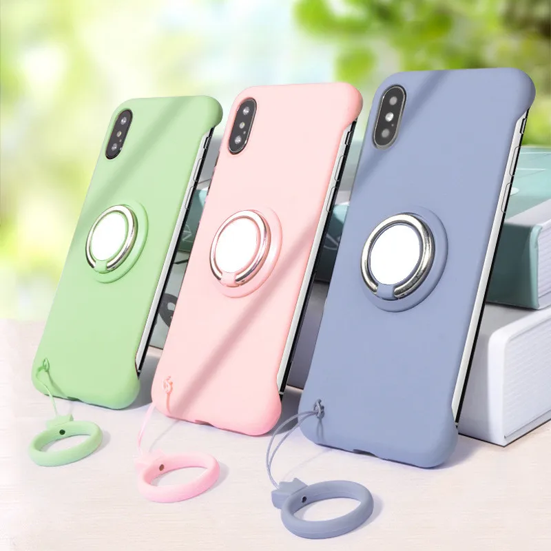 Ring buckle circular phone holder with 360 degree rotation, back attached magnetic suction, lazy phone ring holder