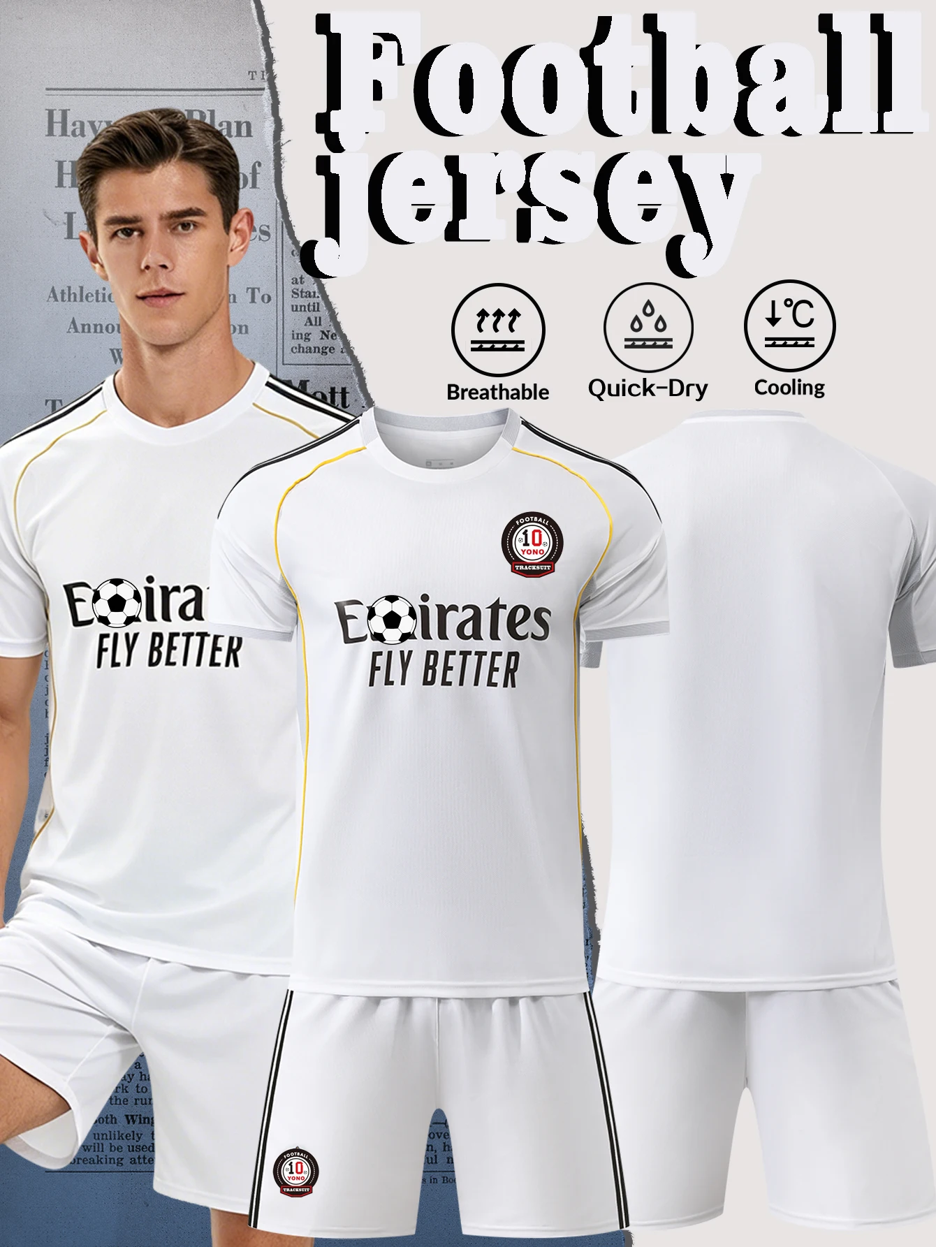 High-quality Breathable T-Shirt and Shorts Football Set