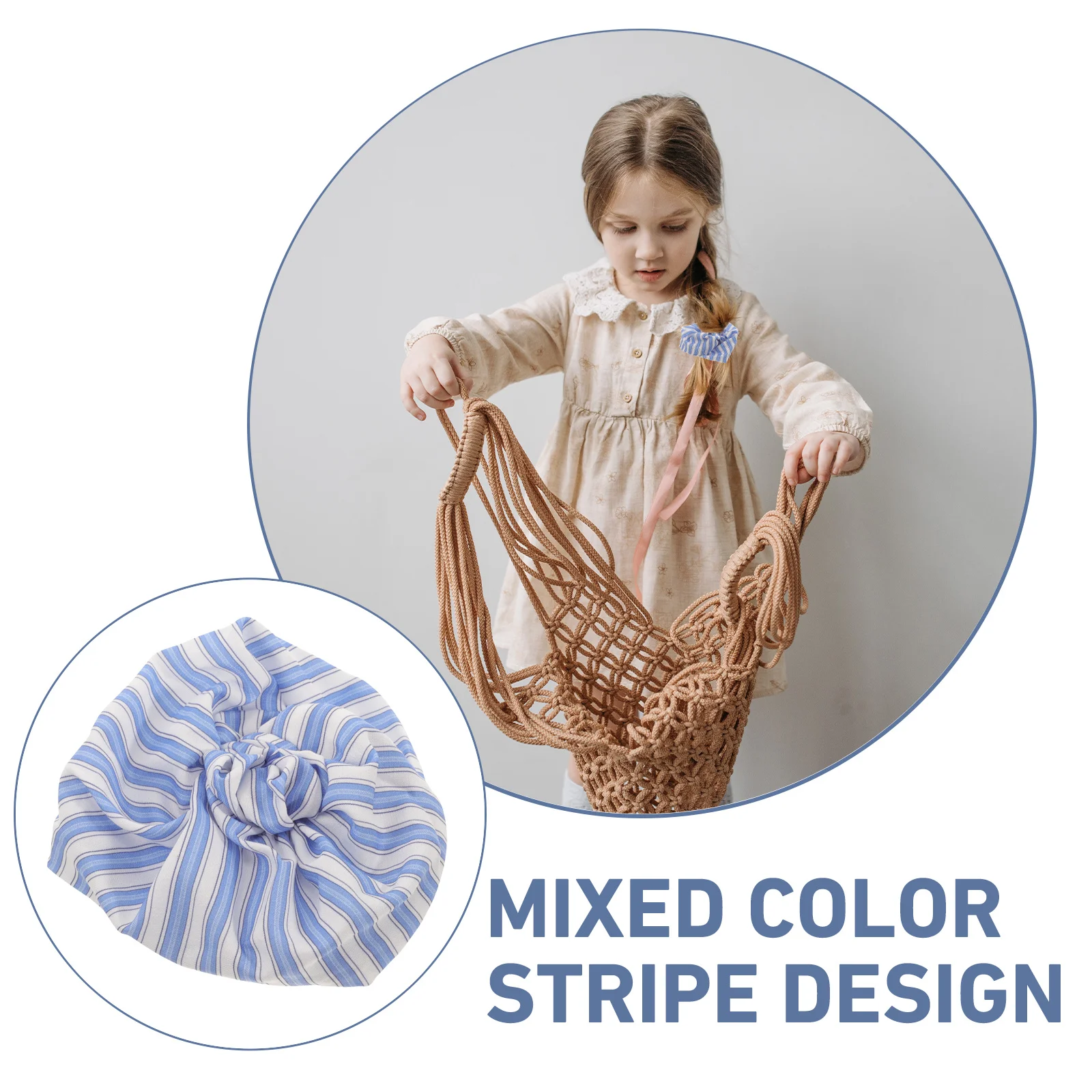 

Vintage Color Block Hair Scrunchies Elastic Hairbands Soft Durable Hair Ties for Women Girls Decorative Ponytail Holders