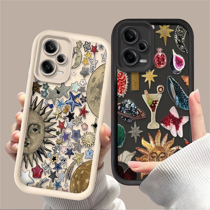 Planet Sun Cocktail Print Case for Xiaomi Redmi Note 13 12 11 Pro Plus 4G 5G 12S 11S 10S 10 9 9S Redmi 14C 13C 12C A3 12 Cover