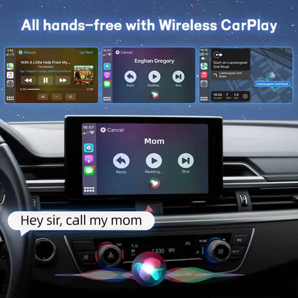 OTTOCAST-Adaptador CarPlay, com fio para Wireless, Acessórios do carro para VW, Golf, Passat, Audi A3, A4, A5, Peugeot, Skoda, MG