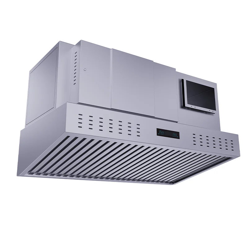 Ductless Stainless Steel Self-Cleaning Commercial Kitchen Exhaust Range Hood UV Exhaust Hood