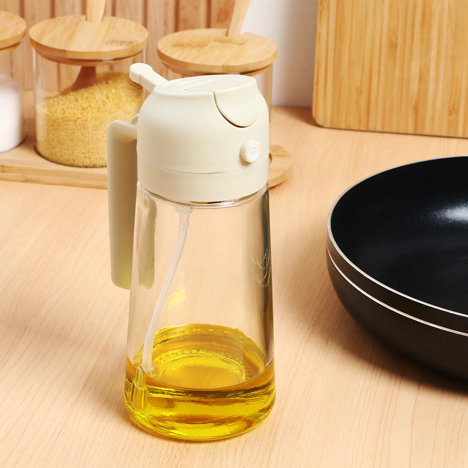 

Olive Oil Dispenser Spray and Pour Bottle Kitchen Sprayer Bottles Glass Household