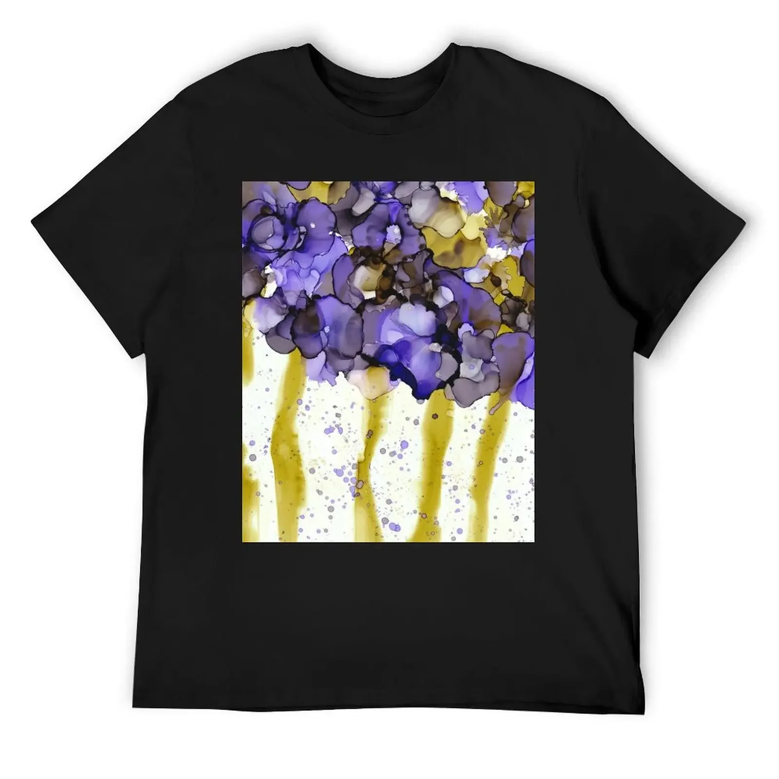 Abstract Purple Bouquet, Alcohol Ink Art T-Shirt street wear oversizeds man t shirt rapper graphic tees mens funny t shirts