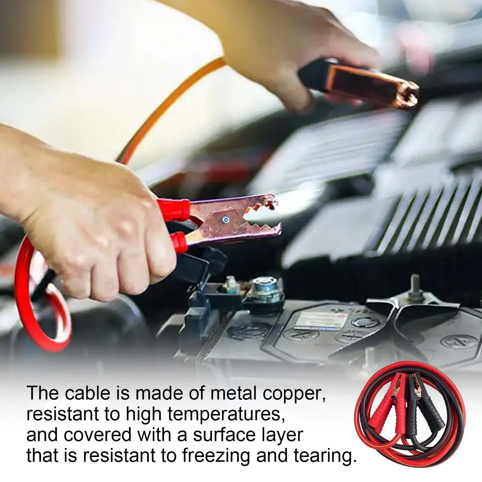 Car Power Charging Booster Starting Device Battery Jump Cable Connection Line Jumper Cables Alligator Clip Car Universal Parts