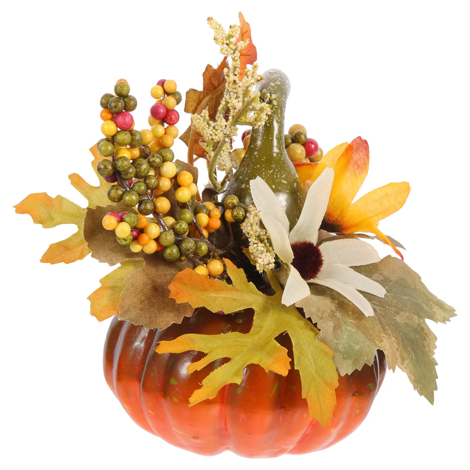 

1pcs Artificial Pumpkin Decor Maple Leaf Autumn Ornament Home Table Decoration Fake Fall Plants Centerpiece Party Decorative