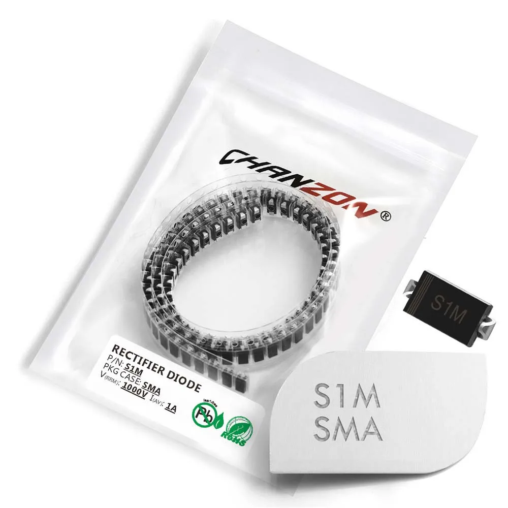 100 Stück S1M SMD Gleichrichterdiode 1A 1000 V SMA DO-214AC 1 Amp 1000 Volt elektronische Siliziumdioden