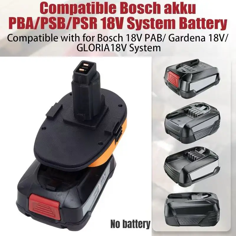 

Battery Adapter For Bosch 18V Green PBA Lithiumto Dewalt 18V Nickel Tool Drill Converter (No tools and battery)