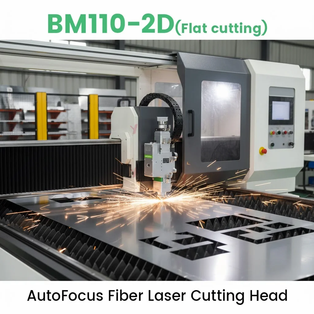 BM110 Vezellaser Snijkop Autofocus 3,3KW 2D vlak snijden en 3D buissnijden