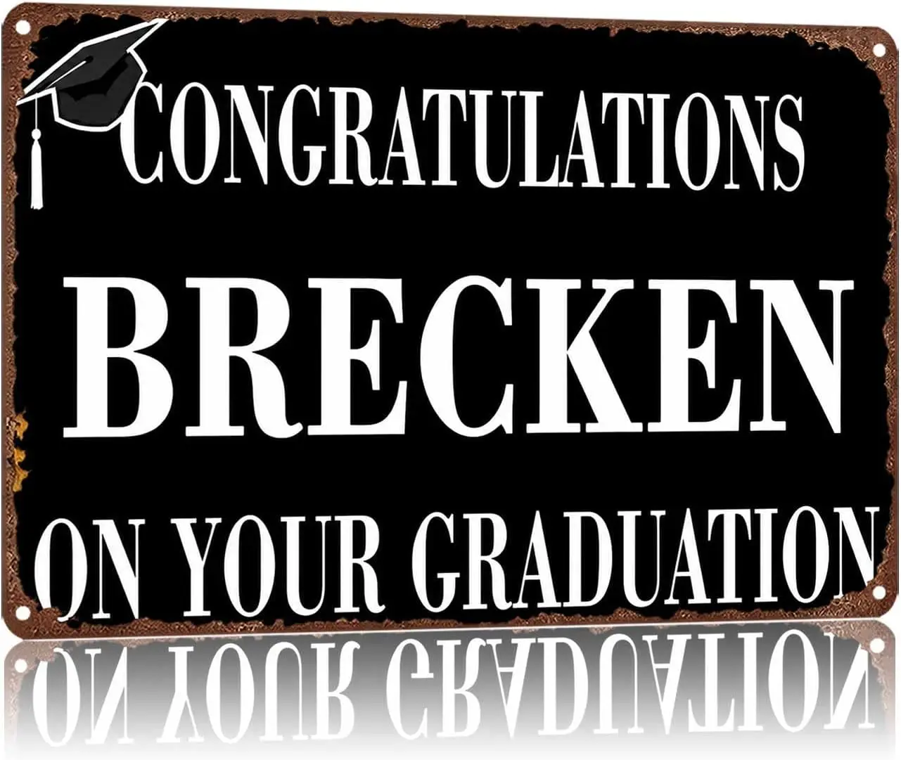 Metal Sign Congratulations Graduation Wall Decor | Classic  ,Retro,Waterproof Aluminum,Funny,UV-printing,Easy To Install,Rust-pr