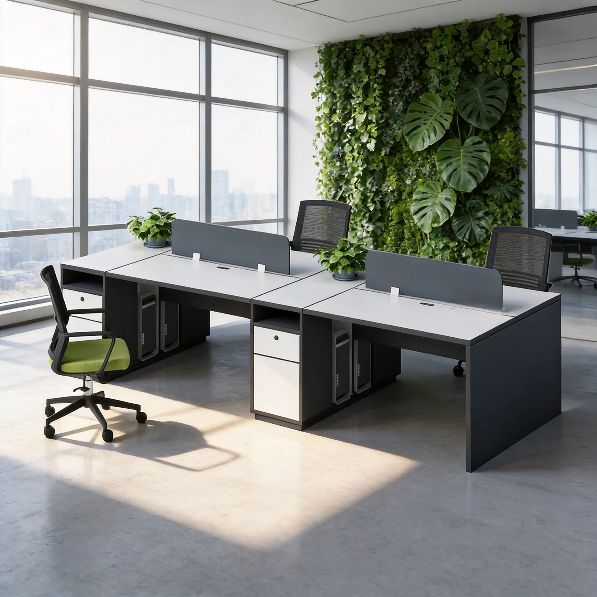 Staff Desk 2/4/6 Artificial Space Screen Partition Office Card Space Office Desk And Chair Combination Simple And Modern