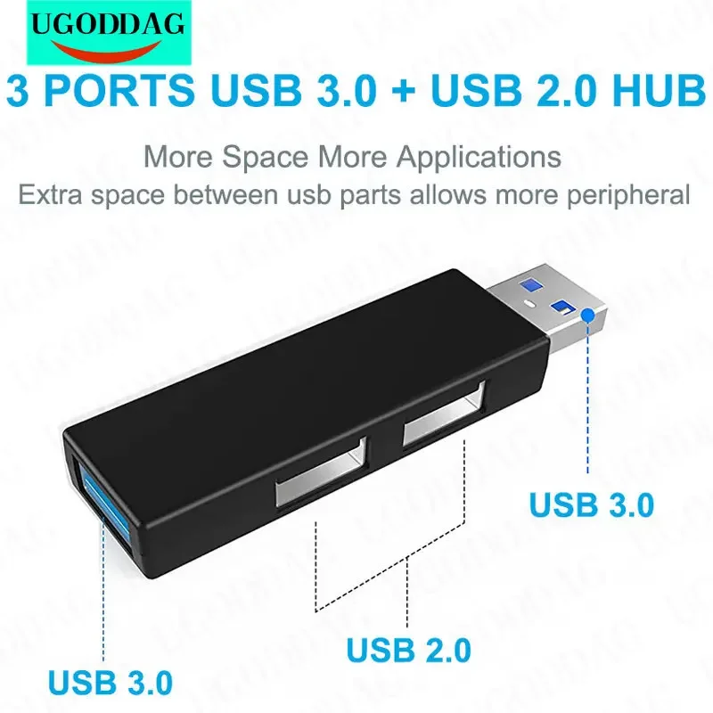 Hub Usb Splitter One 3.0 And Two 2.0 Fast Speed Adapter Multi Usb 3 Port Extensor For Macbook Laptop Pc Computer Accessories