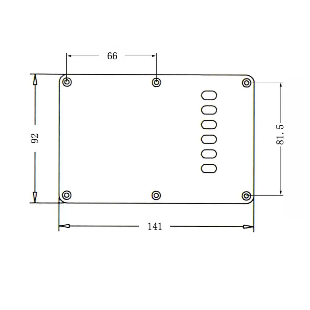 Electric Guitar Pickguard Tremolo Back Plate 6 Oval Hole PVC Cover for ST SQ Guitar Parts Supplies