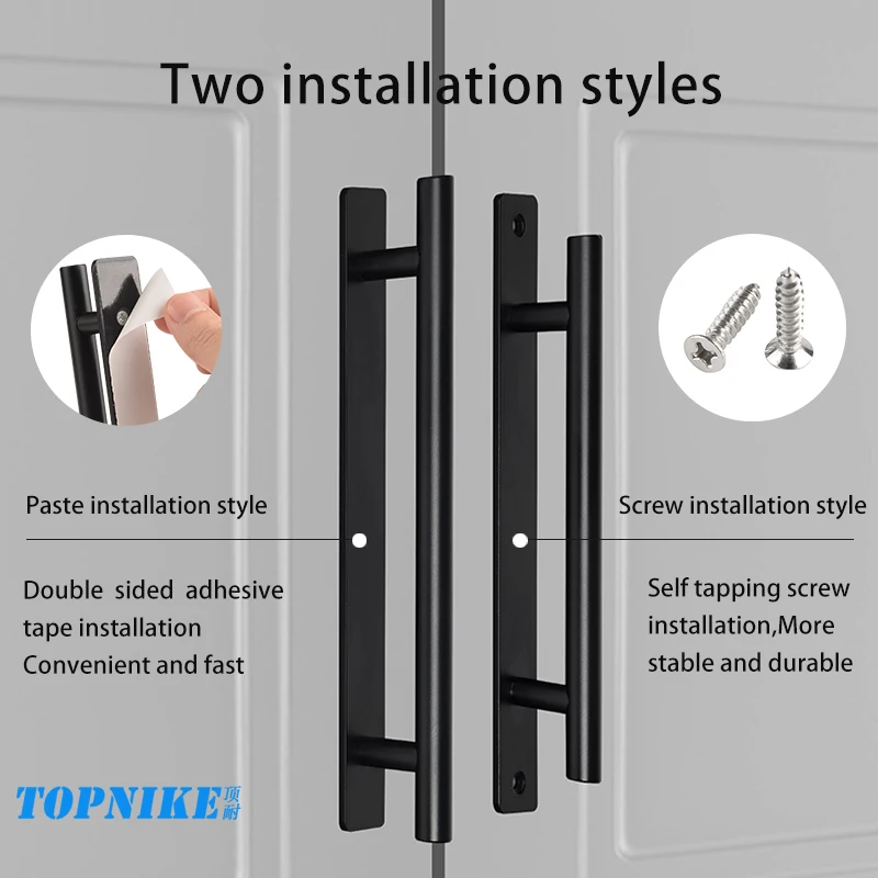 Barn Door Pull Handle With Screws Punch-free Shed Garage Push Pull Sliding Gate Stick On Cabinet drawer Handle Self-Adhesive