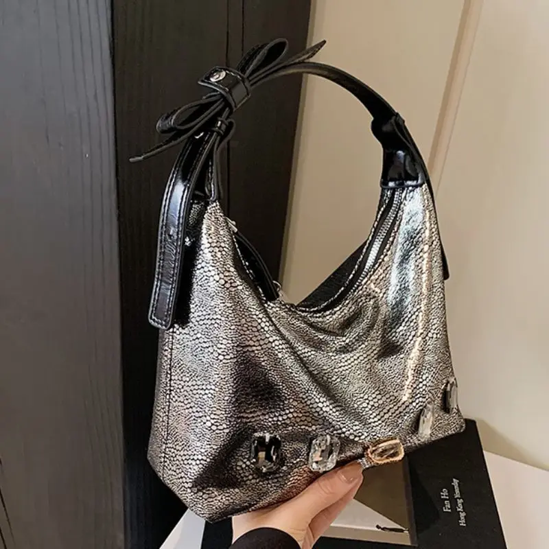 

Fashion Bright Diamond Underarm Bag Women's New French Niche Fashion Bag Winter Versatile One-shoulder Crossbody Bag Versatile