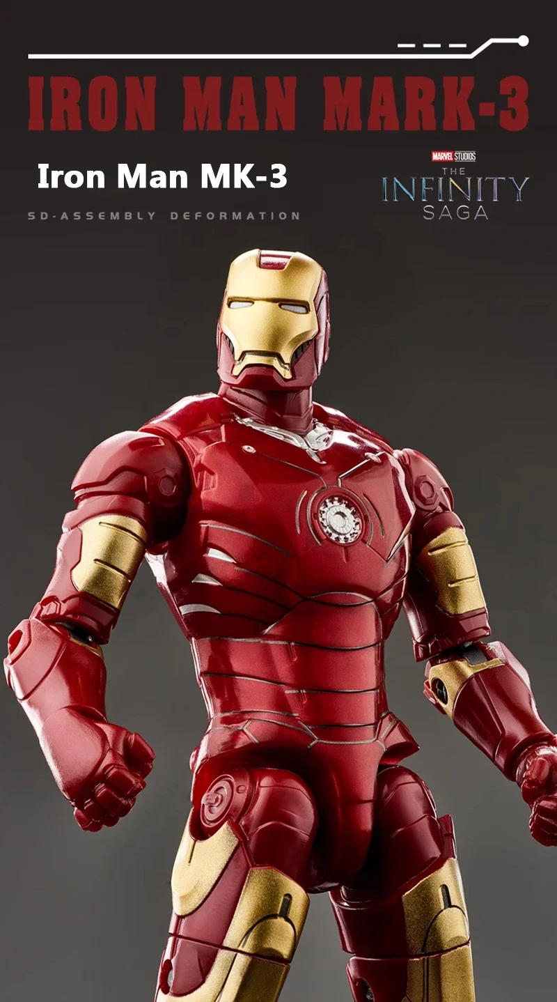 Marvel Iron Man SpiderMan Captain America Joints Mobility Transform Shape Action Figure PVC Model Collect Ornaments Toys Gifts