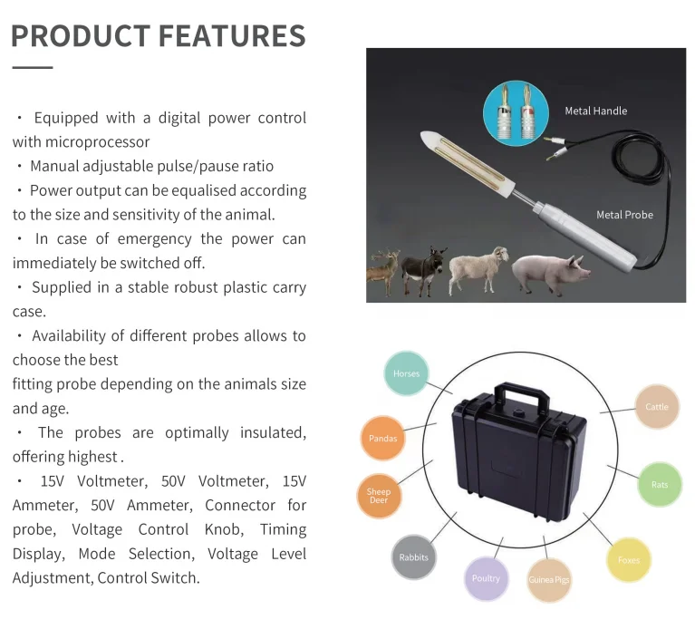 تحفيز المجمع الحيوانات المنوية للخنازير الأغنام الماشية الحصان القذف معدات جمع السائل البيطري القذف الكهربائي