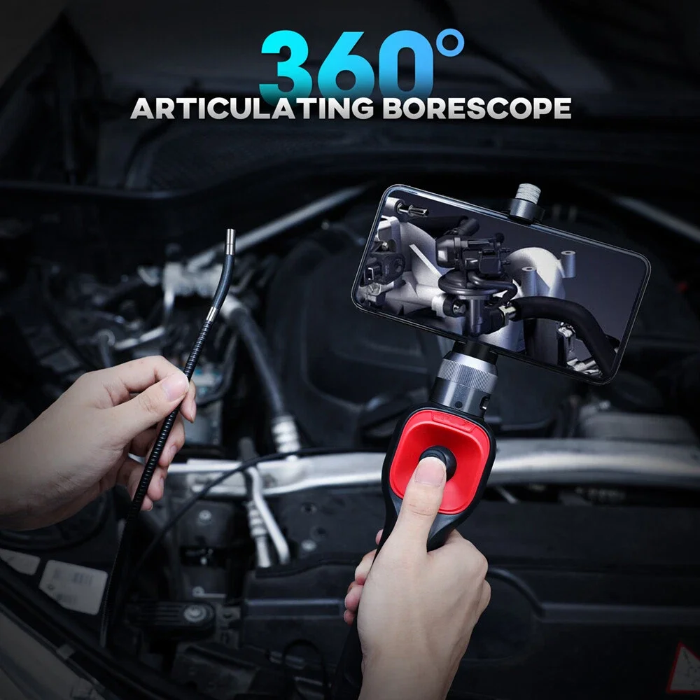 Articulated Automotive Boroscope Industrial Endoscopic Endoscope Inspection Channel Camera Car Rotary Plumbing Tools 360°