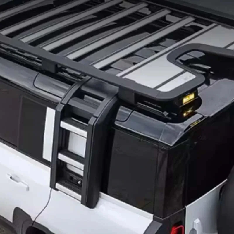 New Upgraded External Modification 2-Piece Set Side Ladder Multi-Function Roof Platform Rack For Defender Accessories